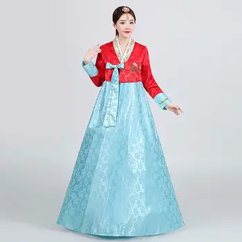 10 цветов Корейский стиль Одежда Корейский традиционный ханбок Платье Модная одежда Национальный костюм Женщины Новый косплей Дворцовое платье