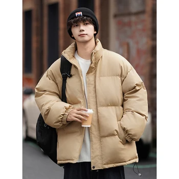 2023 Новая толстая теплая зимняя куртка Harajuku Хлопковые мягкие куртки Мужская модная одежда Большой размер 5XL Parkas Stand Collar Куртки