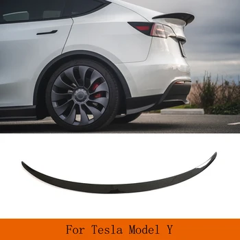  Авто Задний спойлер Крыло Губа для Tesla Model Y 4-дверный 2019-2023 Сухое углеродное волокно Автомобиль Задний багажник Багажник Губа Крыло Спойлер Губа