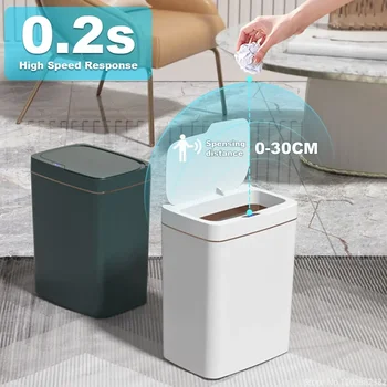  Автоматический датчик мусорной корзины в спальне Мусор для умных узких швов Контейнер Может Водонепроницаемый туалет Ведро для мусора Кухня