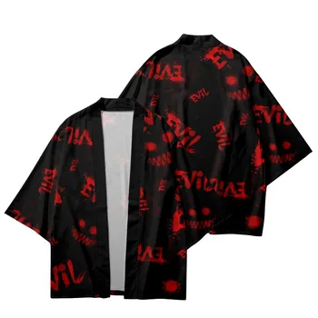 Большие размеры Китайская Черная Мода Пляж Японский Косплей Кимоно Кардиган Мужские Рубашки Юката Хаори Женщины Традиционная Азиатская Одежда