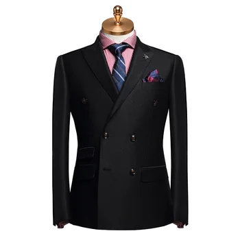 мужской костюм двубортный черный костюм мужской формальный блейзер жилет брюки 3шт комплект мужские костюмы с брюками для свадьбы жених носить 58 плюс