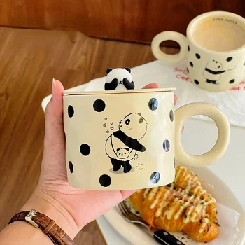  Симпатичная кружка для чая Чашка кофе Мультфильм 3D Панда Керамическая кружка Кофейная чашка Оригинальные и забавные чашки для раздачи персонализированных подарков